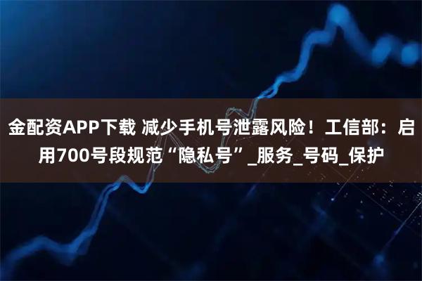 金配资APP下载 减少手机号泄露风险！工信部：启用700号段规范“隐私号”_服务_号码_保护